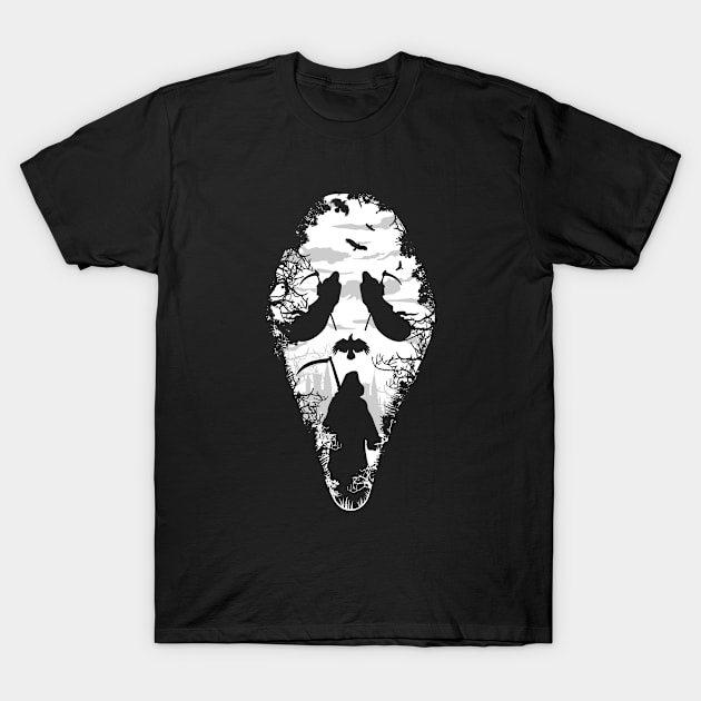 Horror Series: Grim Reaper Screaming Face T-Shirt by Jarecrow 